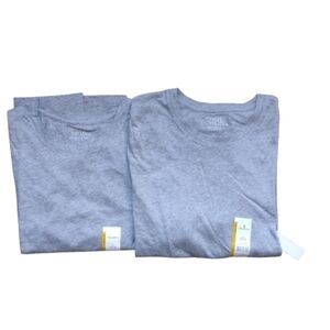 NWT  Cozy Long-Sleeve Tee Set of Two – Heather Gray Basics 2026